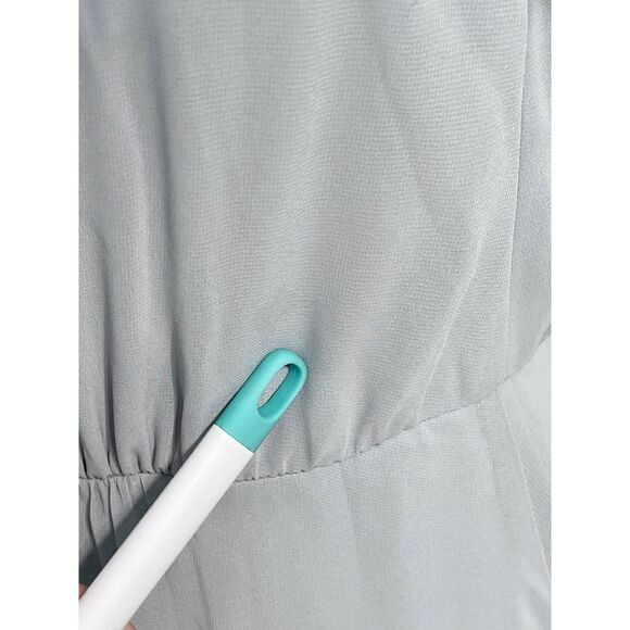 Asos Kate Lace Maxi Dress Gown Eyelash Lace V-Neck Short Sleeves Baby Blue 6 - Picture 12 of 16